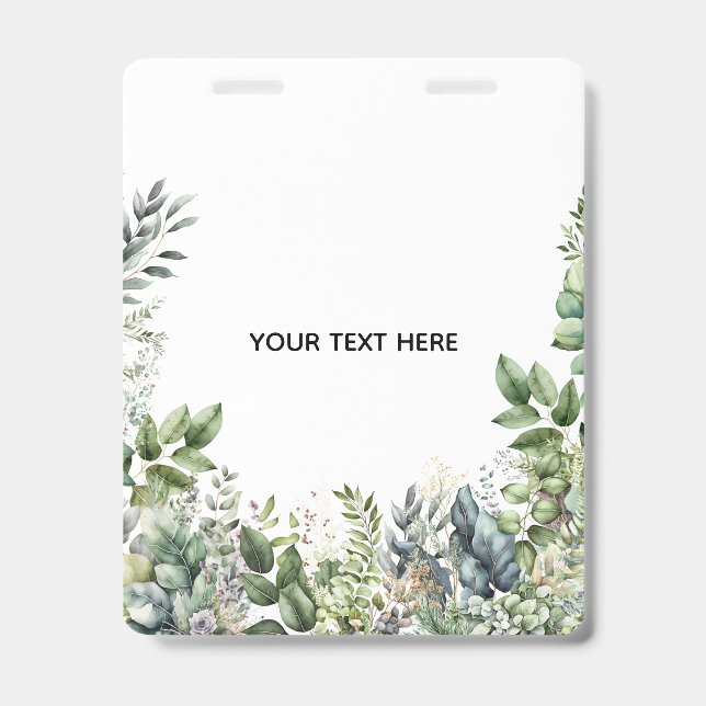Create Your Own Botanical Design ID Badge (Front)