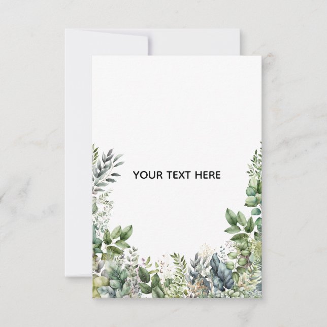 Create Your Own Botanical Design Thank You Card (Front)