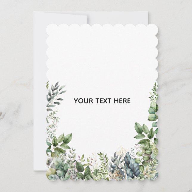 Create Your Own Botanical Design Thank You Card (Front)
