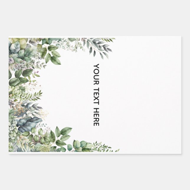 Create Your Own Botanical Design Wrapping Paper Sheet (Front)