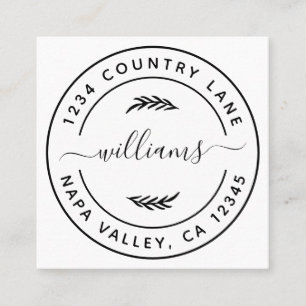 Create Your Own Botanical Leaves   Square Business Card