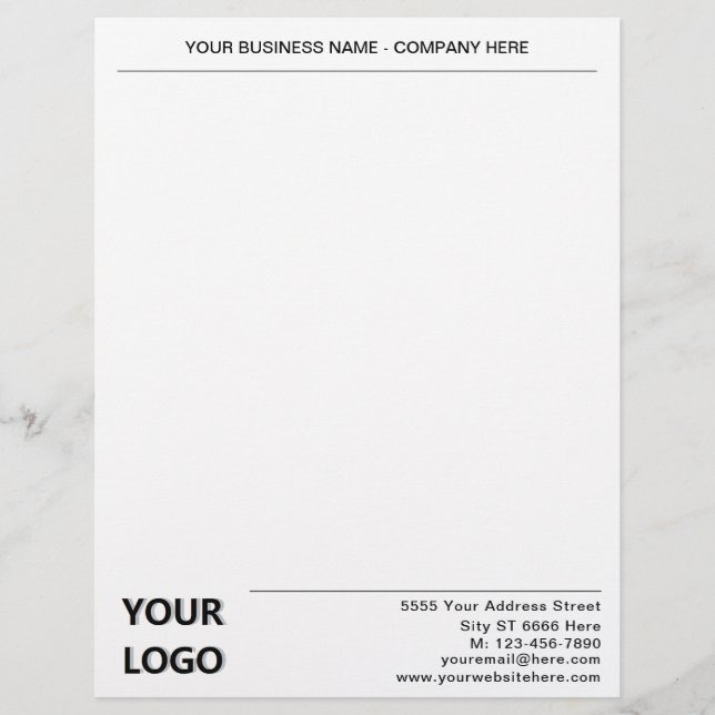 Create Your Own Branded Company Letterhead Example (Front)