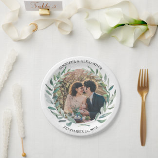 Create your own bride and groom photo wedding paper plate