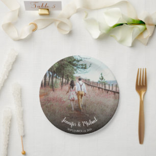 Create your own bride and groom photo wedding paper plate
