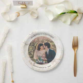 Create your own bride and groom photo wedding paper plate