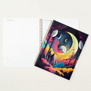 Create Your Own Bright Crescent Moon Forest Planner