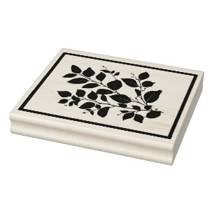 Create Your Own Broad Leaf Branch Herbal Sprig Rubber Stamp