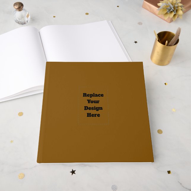 Create Your Own Brown Guest Book (Front Open)