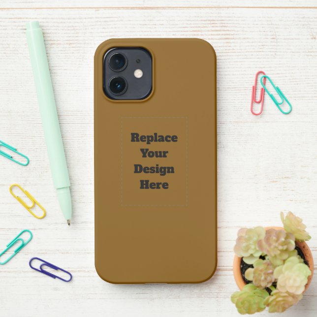 Create Your Own Brown iPhone Case (On Desk)
