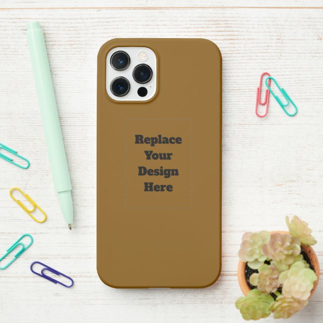 Create Your Own Brown iPhone Case (On Desk)