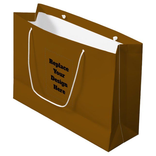 Create Your Own Brown Large Gift Bag (Front Angled)