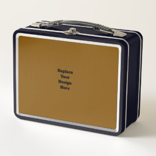 Create Your Own Brown Metal Lunch Box