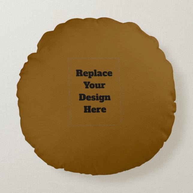 Create Your Own Brown Round Cushion (Front)