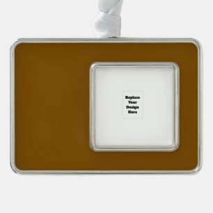 Create Your Own Brown Silver Plated Framed Ornament