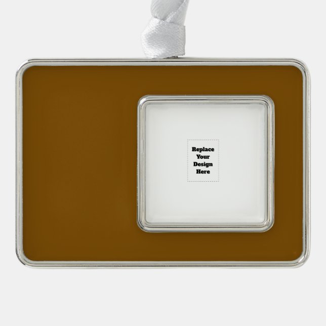 Create Your Own Brown Silver Plated Framed Ornament (Front)