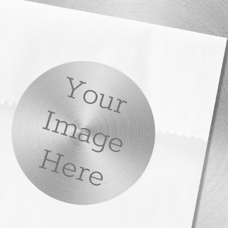 Create Your Own Brushed Metallic Silver Radial Classic Round Sticker