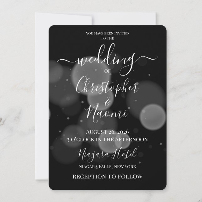 Create Your Own Bubbles on Black Invitation (Front)