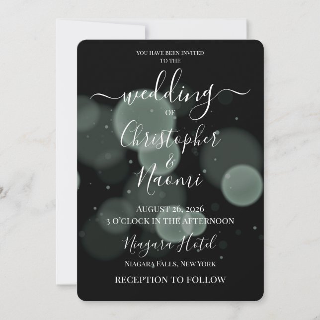 Create Your Own Bubbles on Black Invitation (Front)