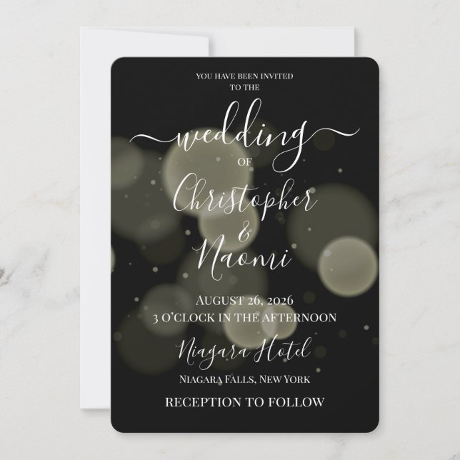 Create Your Own Bubbles on Black Invitation (Front)