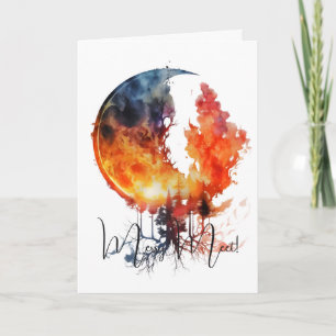 Create Your Own Burning Moon Tree Card