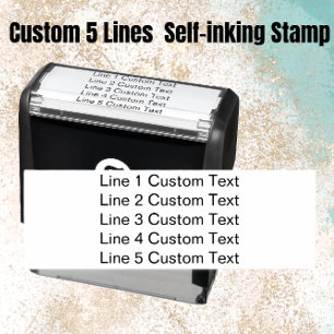 Create Your Own Business 5 Lines of Serif Text Self-inking Stamp