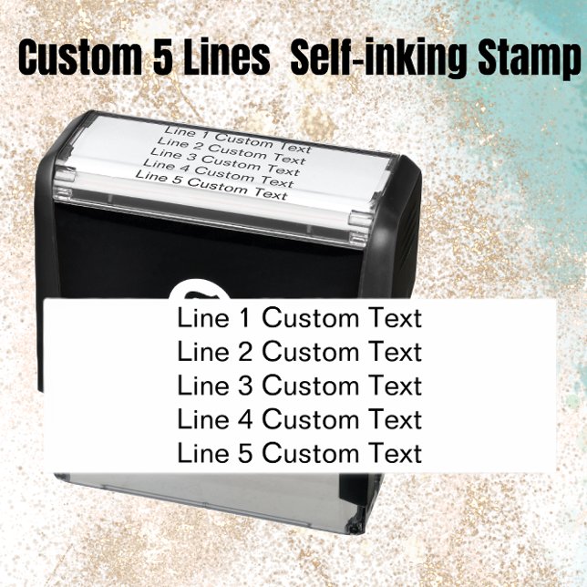 Create Your Own Business 5 Lines of Serif Text Self-inking Stamp (Creator Uploaded)