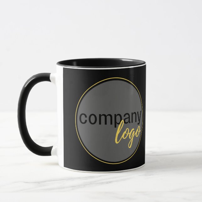 CREATE YOUR OWN BUSINESS BRANDED LOGO BLACK COFFEE MUG (Left)
