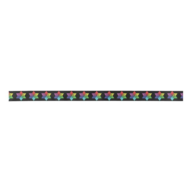 Create your own Business Logo Black Satin Ribbon (Front)