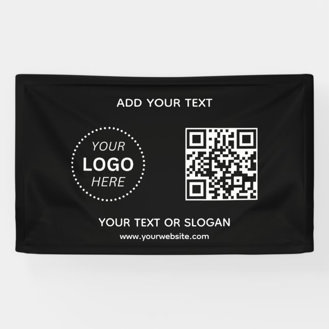 Create Your Own Business Logo QR Code & Website Banner (Horizontal)
