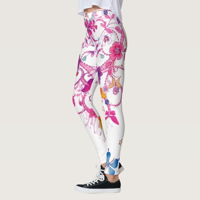 Create your own Butterfly Floral Clothing Pattern Leggings (Left)