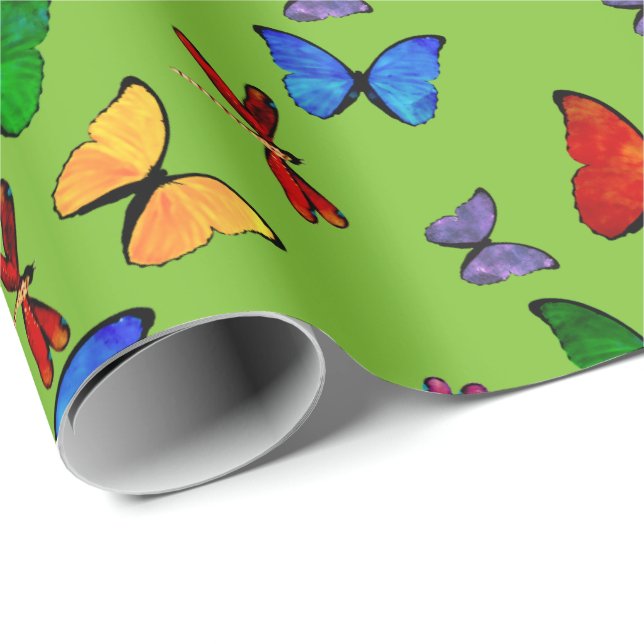 Create Your Own Butterfly Party Wrapping Paper (Roll Corner)
