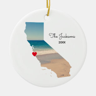 Create Your Own California Vacation Photo Ceramic Ornament