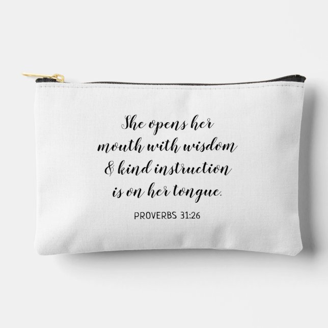 Create Your Own Calligraphy Bible Verse Accessory Pouch (Front)