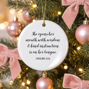 Create Your Own Calligraphy Bible Verse Ceramic Ornament