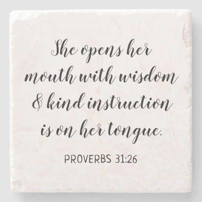 Create Your Own Calligraphy Bible Verse Stone Coaster (Front)