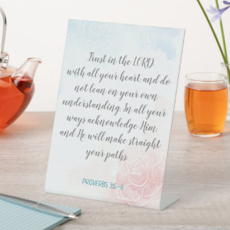 Create Your Own Calligraphy Bible Verse Text Pedestal Sign
