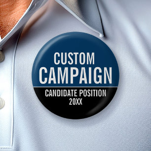 Create Your Own Campaign Gear - Black & Navy 6 Cm Round Badge