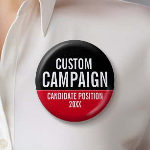 Create Your Own Campaign Gear - Red and Black 6 Cm Round Badge