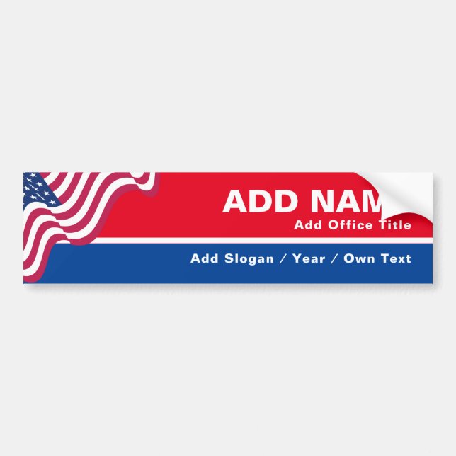 Create Your Own Campaign Patriotic Flag Sticker (Front)