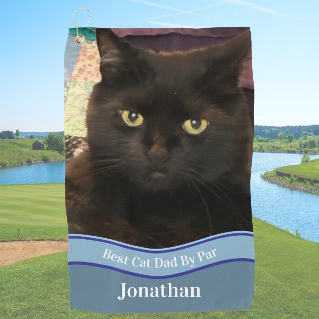 Create Your Own Cat Dad Custom Photo Golf Towel (Creator Uploaded)