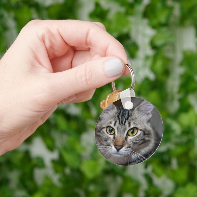Create Your Own Cat Pet Photo Custom Picture Key Ring (Hand)