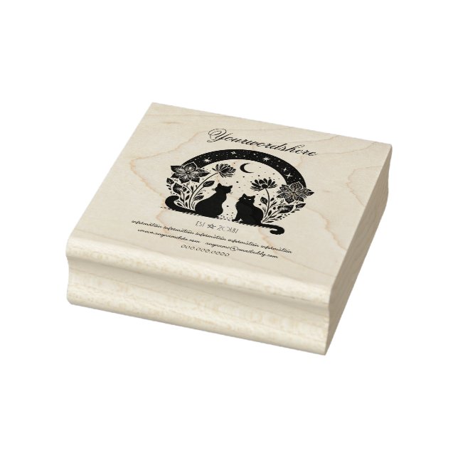 Create Your Own Celestial Black Cats Garden Rubber Stamp (Stamp)