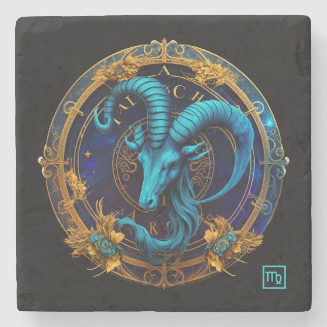 Create Your Own Celestial Capricorn Stone Coaster (Front)