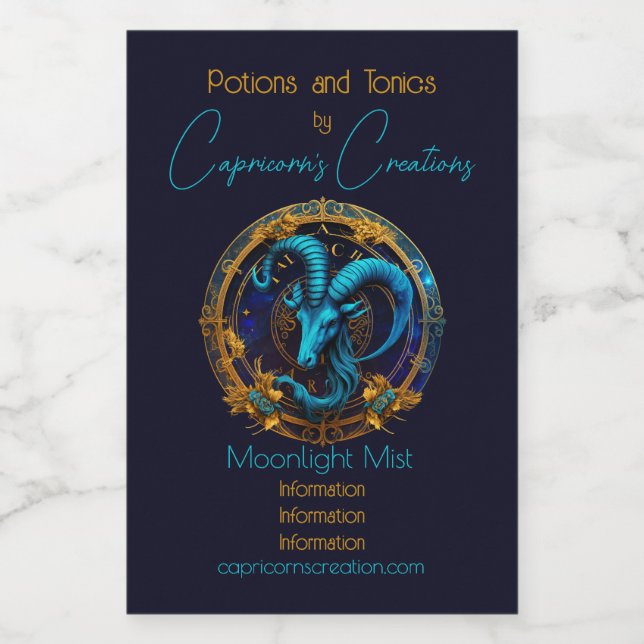Create Your Own Celestial Capricorn Zodiac Wine Label (Single Label)
