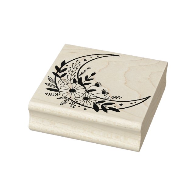 Create Your Own Celestial Crescent Moon Blossoms Rubber Stamp (Stamp)