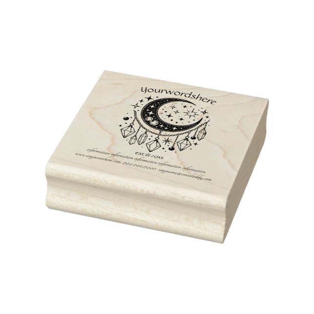 Create Your Own Celestial Crescent Moon Crystals Rubber Stamp (Stamp)