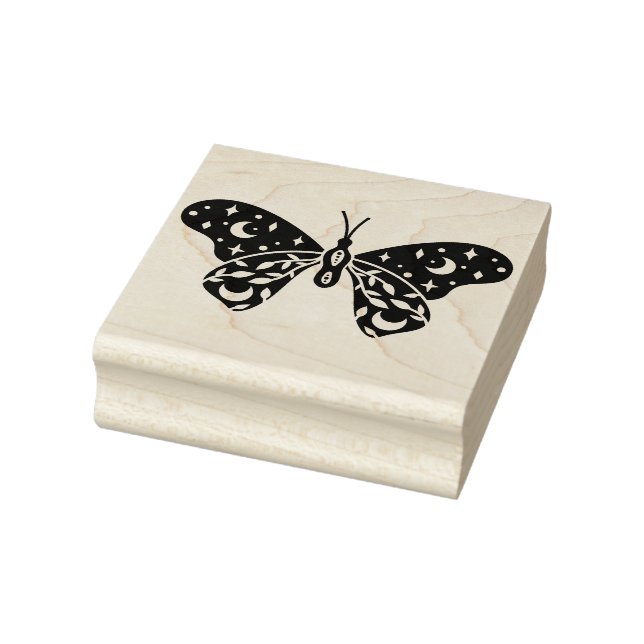 Create Your Own Celestial Crescent Moons Butterfly Rubber Stamp (Stamp)