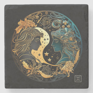 Create Your Own Celestial Gemini Stone Coaster