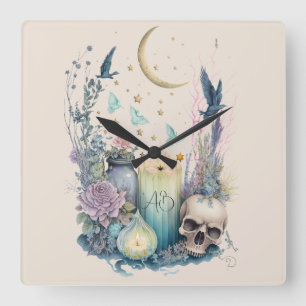 Create Your Own Celestial Gothic Square Wall Clock