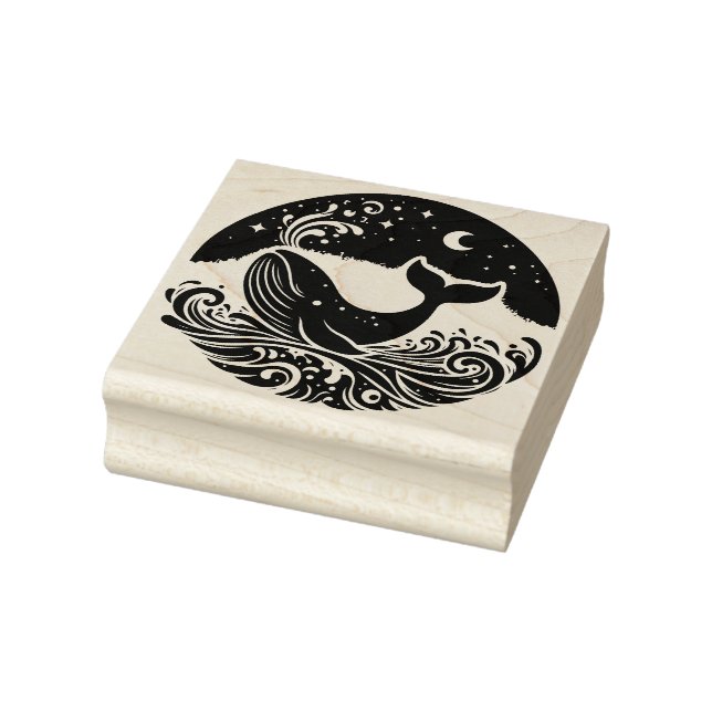 Create Your Own Celestial Humpback Whale Waves Rubber Stamp (Stamp)